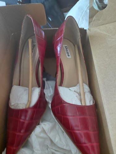 Dune red leather mid heel - dune,