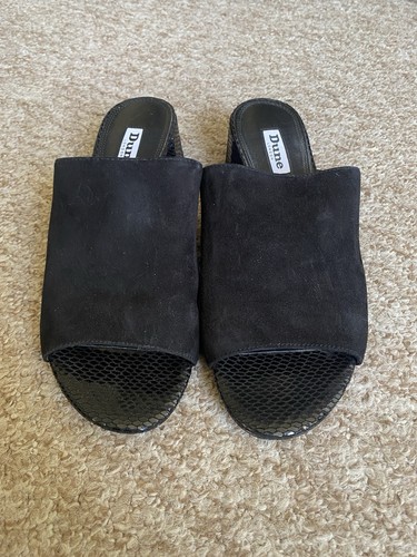 Dune london black suede mule - london,