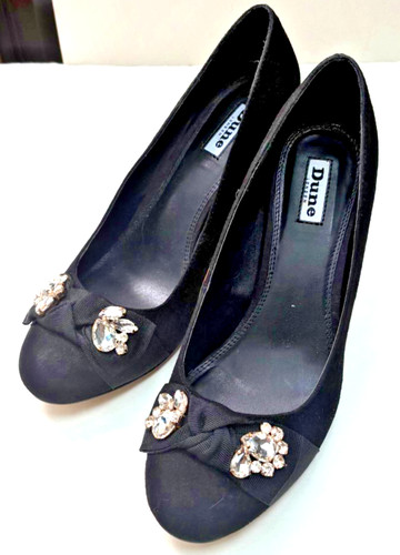 Dune black suede jewelled - black,