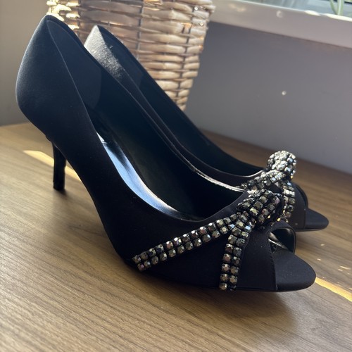 Dune london black peep toe - black,