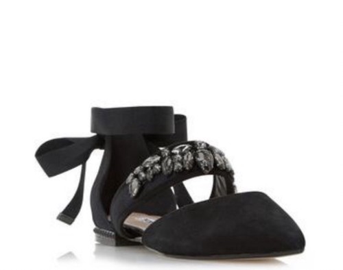 Dune flat black suede - black,