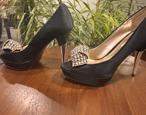 Dune black satin diamante - black,